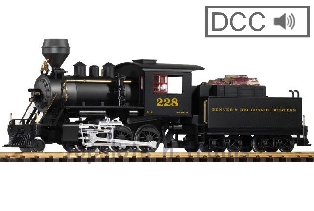 Piko 38214 G Scale DCC / Digital Sound - D-RGW Mogul Steam Loco And Tender 228